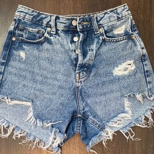 Distressed Denim Shorts